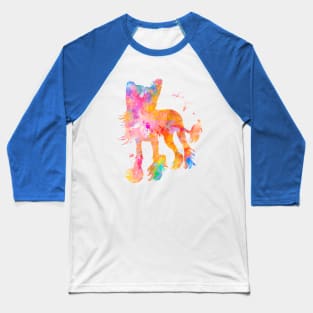 Chinese Crested Dog Watercolor Painting Baseball T-Shirt